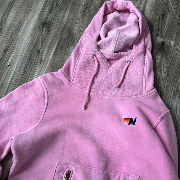Aviator nation pink hoodie sweatshirt zip pocket - Picture 11 of 16